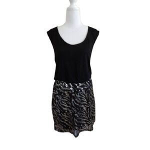 Unbranded Women's Black and Silver Dress